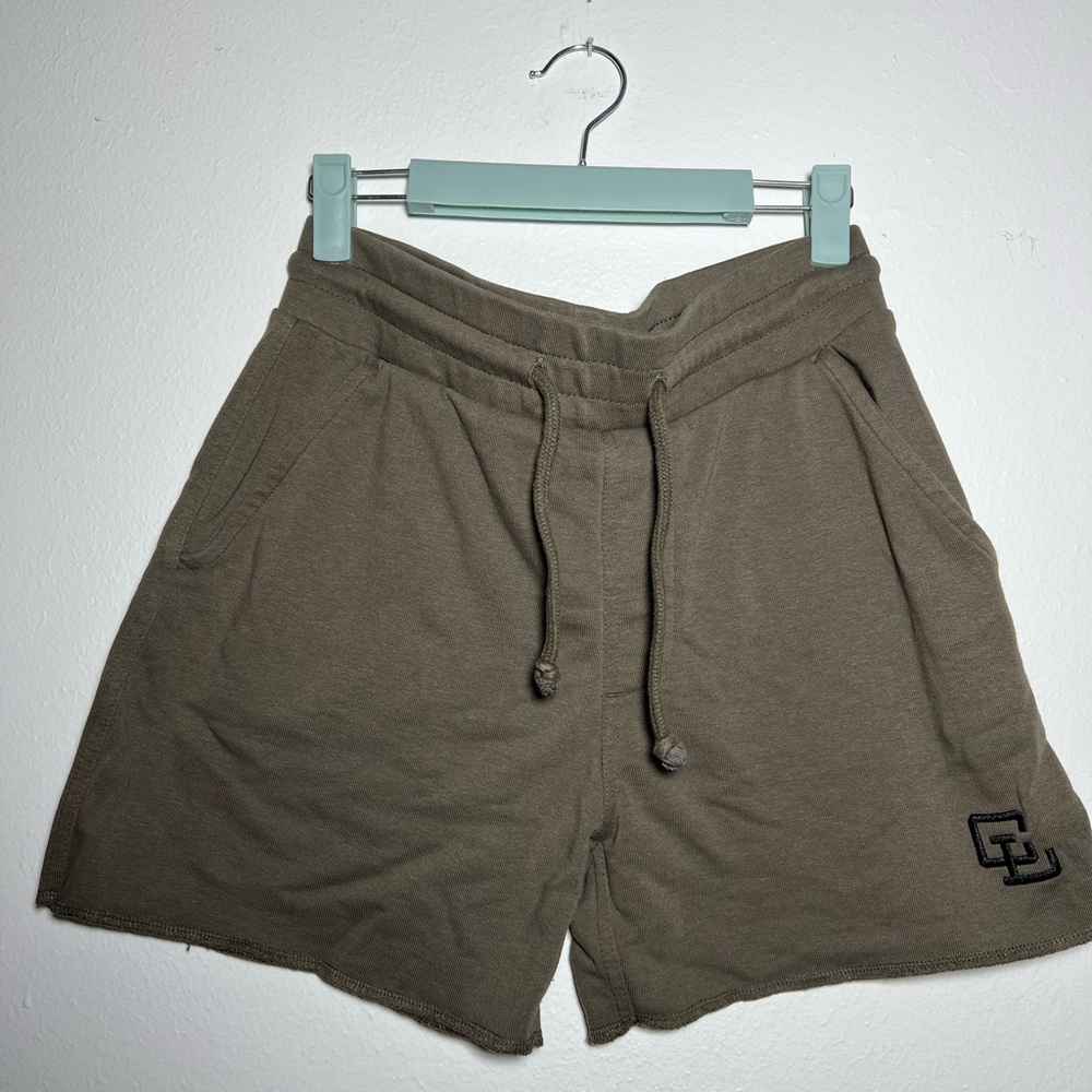 Green Athletic Shorts with Drawstring Waistband